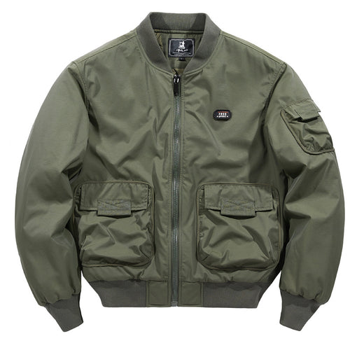 Herren leichte Aviator-Bomberjacke mit großen Cargo‑Taschen und Ärmel‑Utilityfach Drune