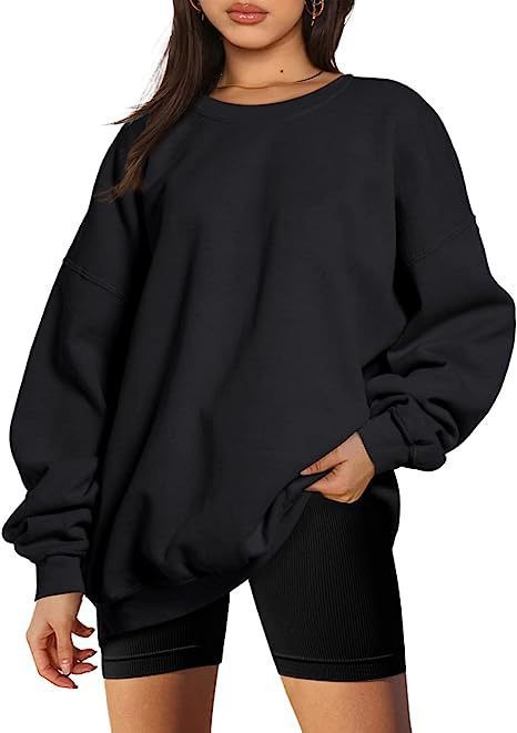Damen nan Oversize-Sweater mit tiefem Schulterfall und gerippten Bündchen Drune