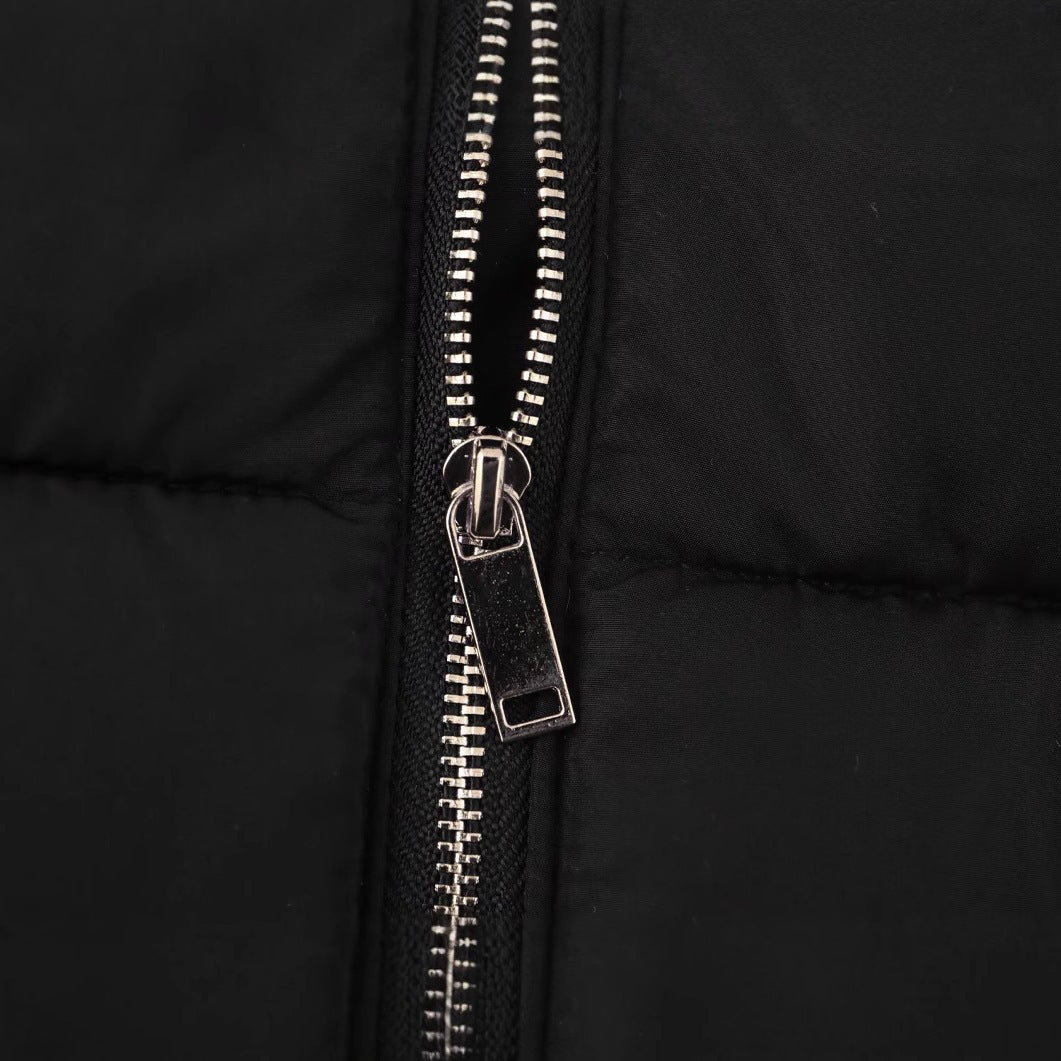 Damen Kurze gesteppte Jacke mit Stehkragen, Reißverschluss und elastischen Bündchen Drune