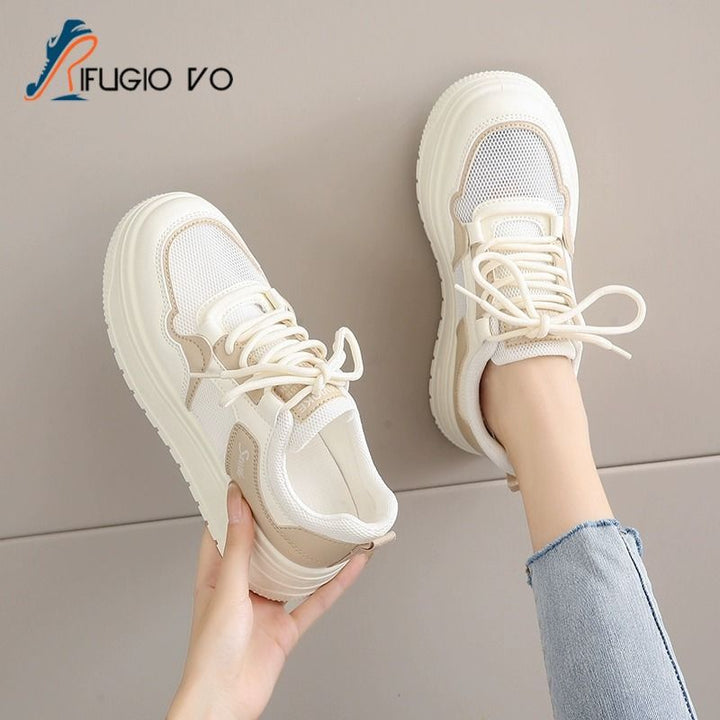 Damen Sportliche Sneaker mit atmungsaktiver Mesh-Oberfläche und dämpfender Sohle Drune