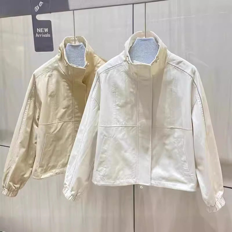 Damen Modische Freizeitjacke mit hohem Kragen Drune