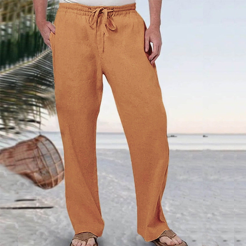 Herren nan weiche Loungehose aus Baumwolljersey mit elastischem Tunnelzugbund und seitlichen Eingrifftaschen Drune