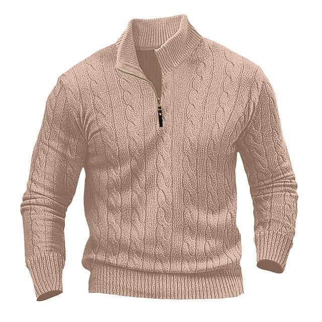 Herren Strickpullover mit Stehkragen und Reißverschluss Drune