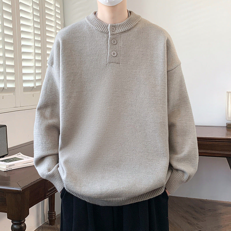 Herren Bequemer Strickpullover mit Knopfleiste Drune 1787799372