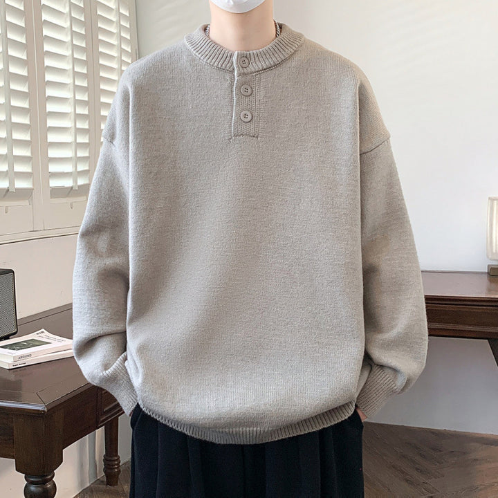 Herren Bequemer Strickpullover mit Knopfleiste Drune 1787799372