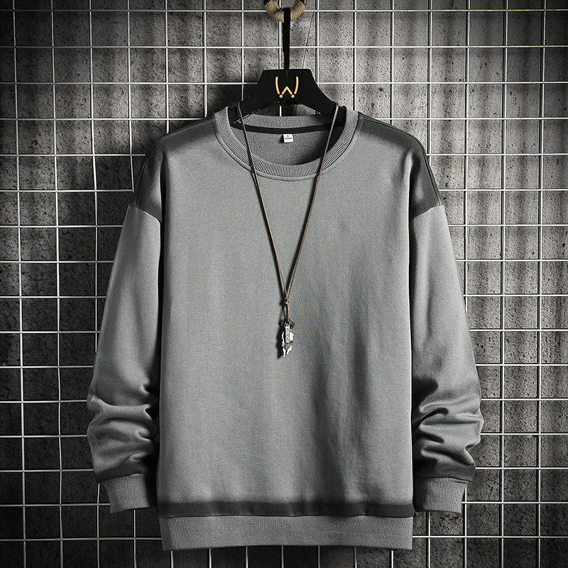 Herren Oversize-Sweatshirt mit Rundhals, kontrastiertem Spray‑Effekt und geripptem Saum Drune