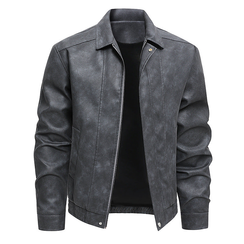 Herren Modische Lederjacke im Vintage-Stil Drune