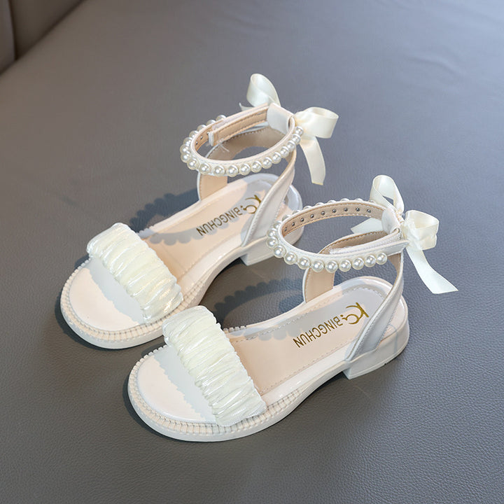 Damen Elegante Perlen-Besetzte Knöchelriemen Sandalen Drune