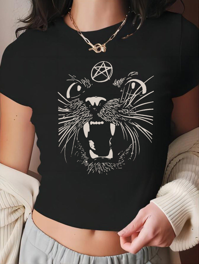 Damen Crop Top mit 90er Jahre Aufdruck Drune