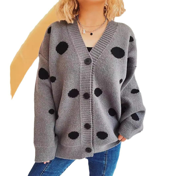 Damen modischer Strickcardigan mit einzigartigem Punktedesign und bequemen Schnitt Drune