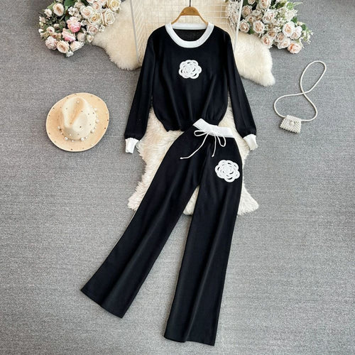 Damen elegantes und komfortables Freizeit-Set mit floralem Design Drune