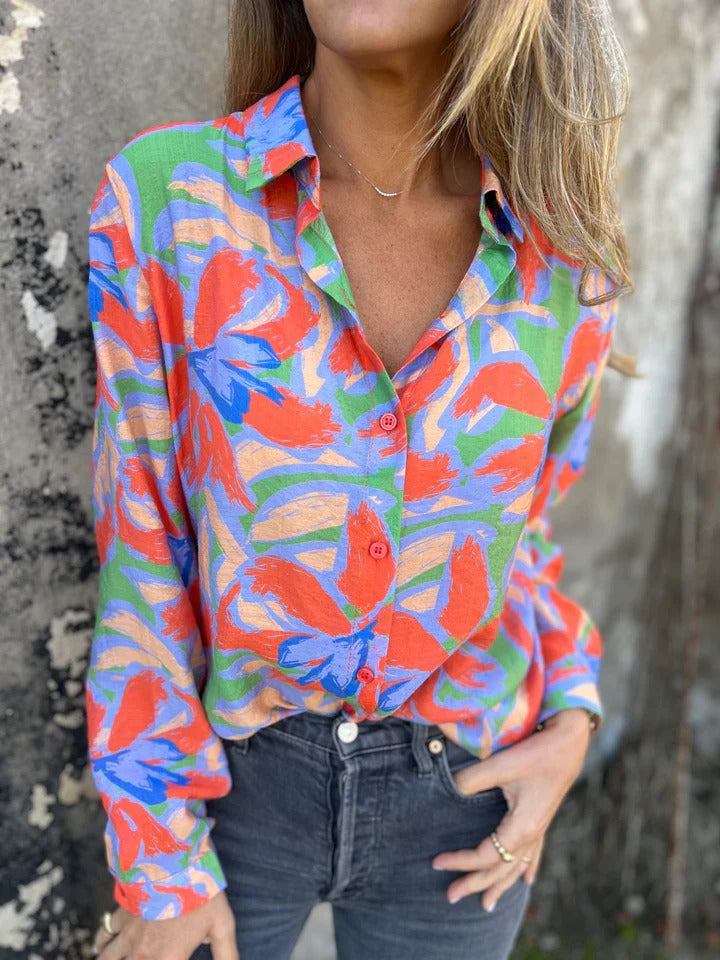 Damen Bluse mit floralen Mustern Drune