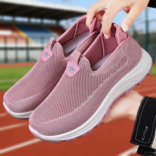 Damen nan nahtloser Strick-Comfort Slip-On Sneaker mit elastischem Einstieg und stoßdämpfender EVA-Zwischensohle Drune