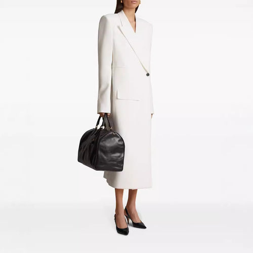 Damen Langes einreihiges Blazerkleid mit schlanker Silhouette und Pattentaschen Drune