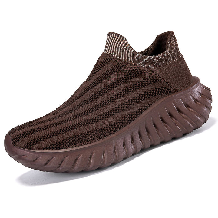 Unisex nan nahtloser Strick-Schlupf-Sneaker mit elastischem Sockenkragen und profiliertem Dämpfungssohlenprofil Drune