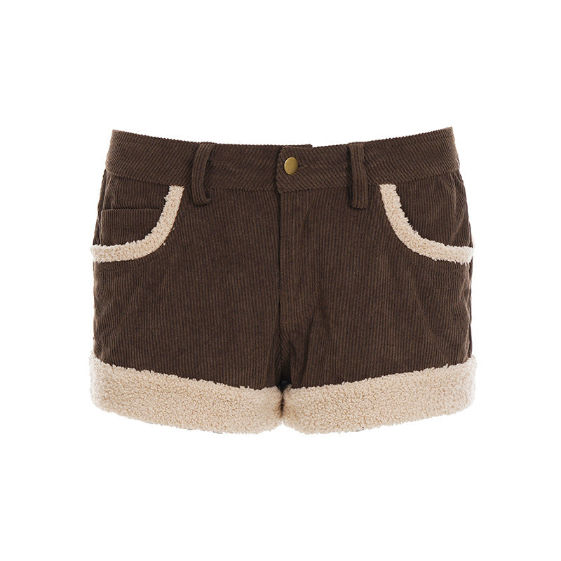 Damen Cordshorts mit kuscheligem Fleecebund und elegantem Schnitt Drune