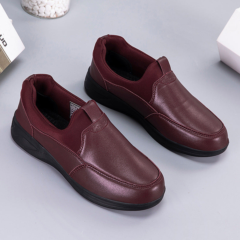 Damen Bequeme Leder Slip-On Sneakers Drune