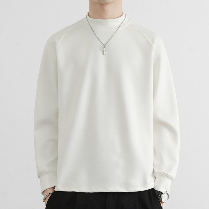 Herren Minimalistisches Mockneck-Sweatshirt aus Tech‑Fleece mit Raglanärmeln Drune