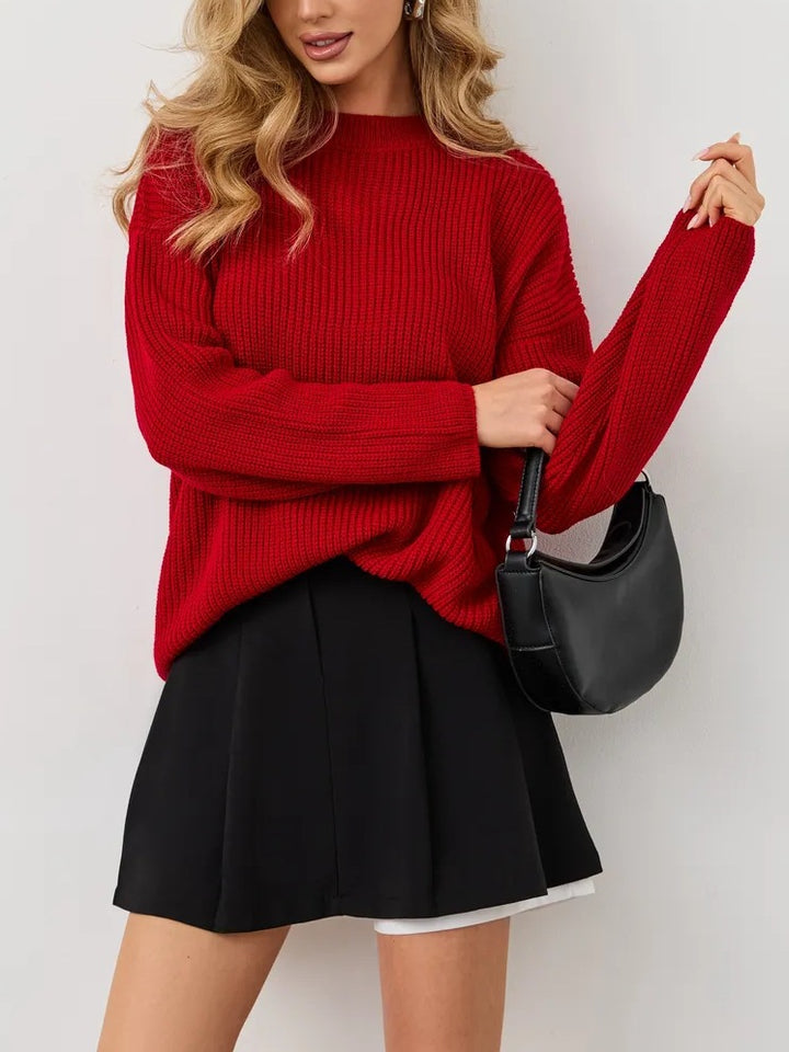 Damen Gemusterter Oversized Pullover