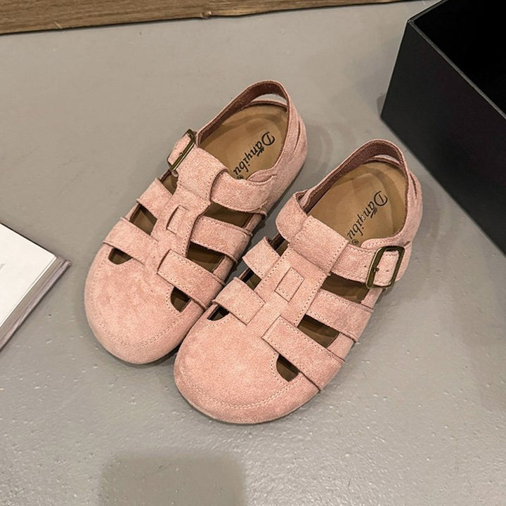 Damen Riemensandalen aus weichem Wildleder mit verstellbarem Riemendesign und rutschfester Sohle Drune