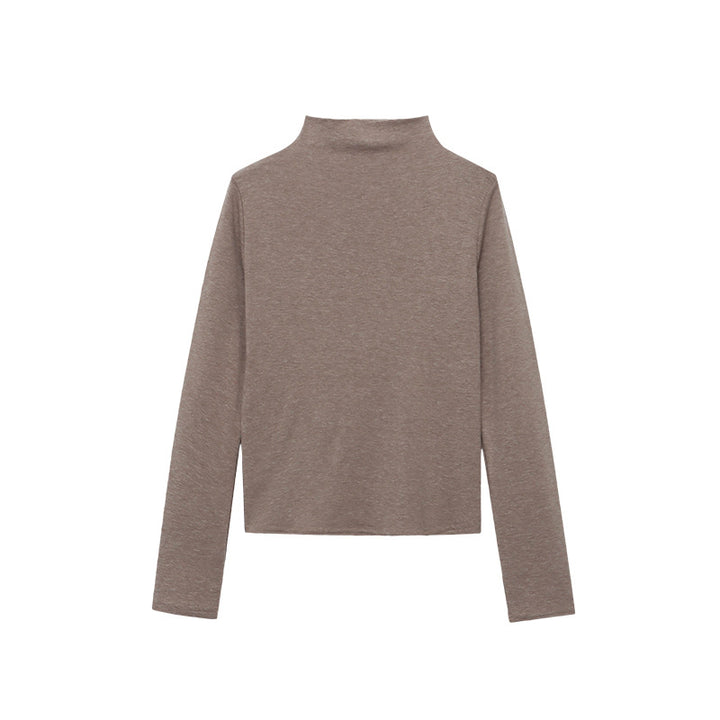 Damen hochwertiges Langarmshirt mit elegantem Stehkragen Drune