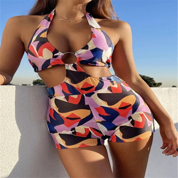 Damen Badeanzug mit hohem Beinausschnitt und raffiniertem Cut-Out Drune