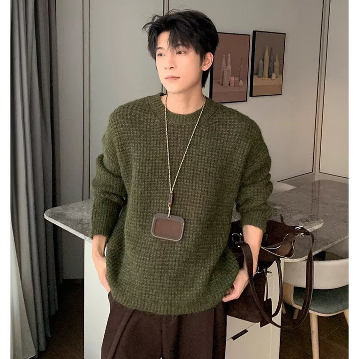 Herren Grobstrickpullover mit lässigem Schnitt und Rundhalsausschnitt Drune