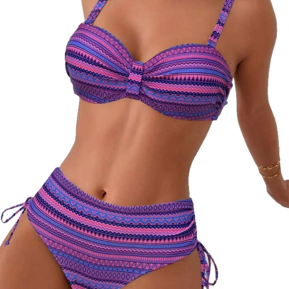 Damen Hochtailliertes Bikini-Set mit verstellbaren Trägern Drune