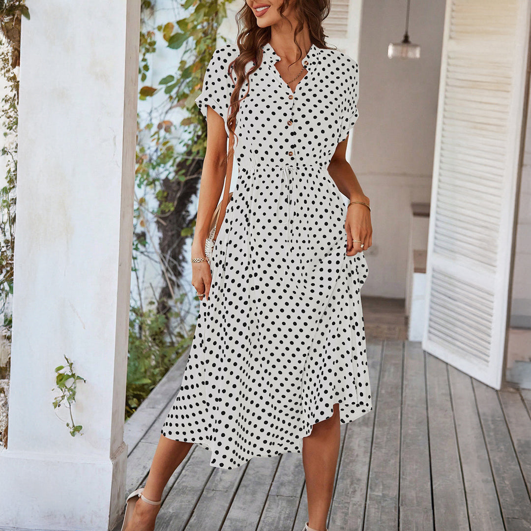 Damen Midikleid mit Punkten Drune