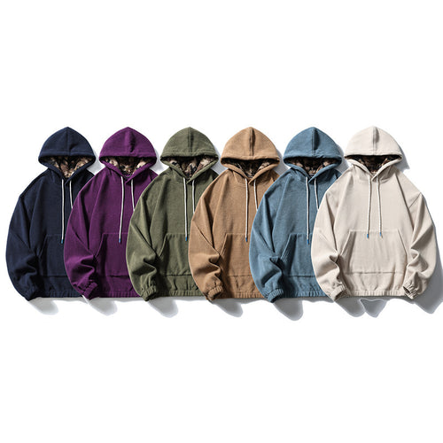 Unisex Oversize-Fleece-Hoodie mit Teddyfutter, Kängurutasche und elastischem Saum Drune
