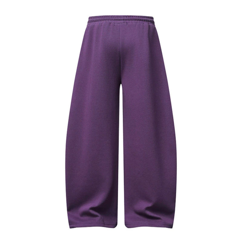 Damen Palazzo-Sweatpants mit hohem Elastikbund, Kordelzug und extra weitem Bein Drune