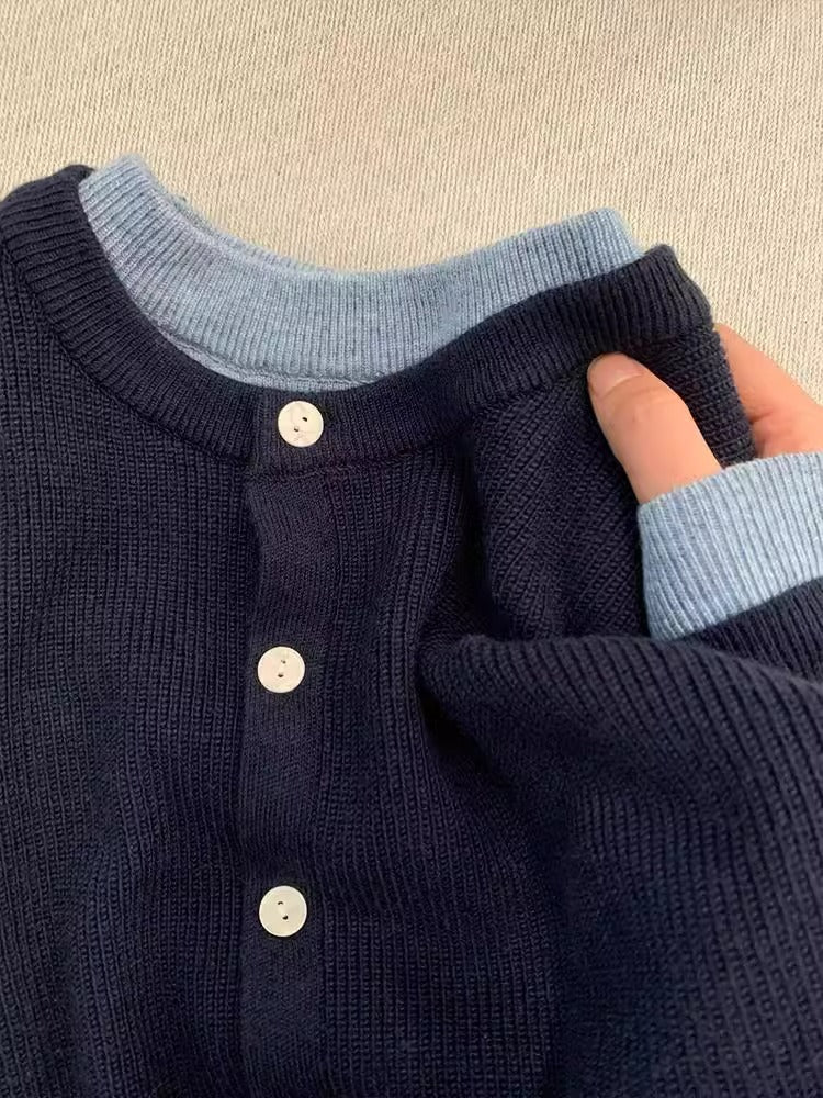Damen Strickjacke mit klassischen Knopfdetails und komfortablem Ausschnitt Drune