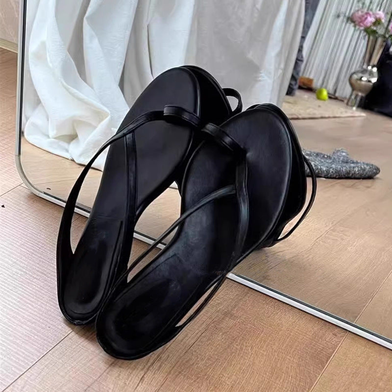 Damen Elegante Zehentrenner-Sandalen mit modischem Riemendesign Drune