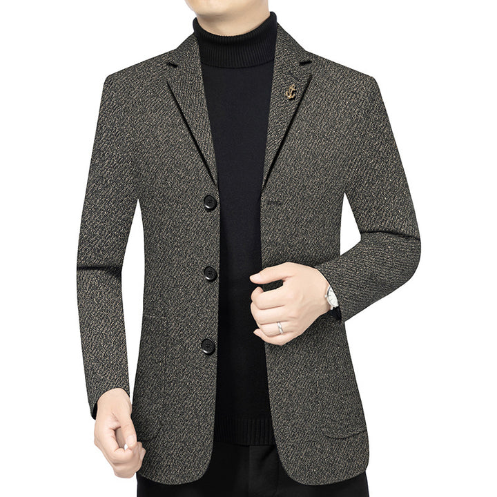 Herren Modernes Einreihiges City-Blazer mit aufgesetzten Taschen und leichter Halbfütterung Drune