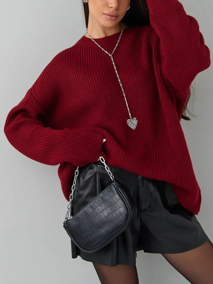 Damen Gemusterter Oversized Pullover