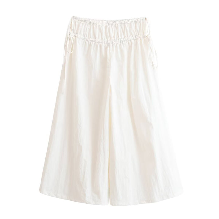 Damen weite Culotte mit elastischem Bund und verstellbarem Bindeband Drune