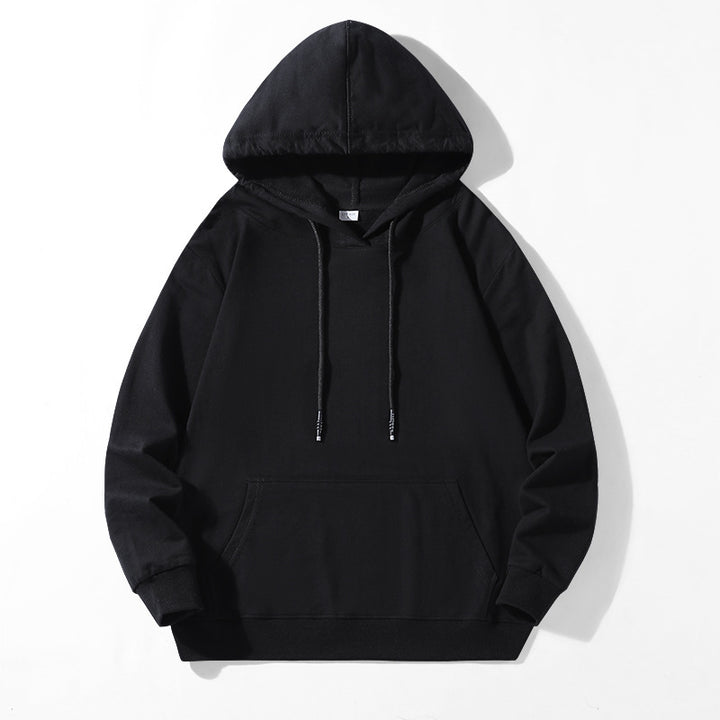 Unisex Oversize Kapuzenpullover aus schwerem Baumwollfleece mit Kängurutasche und verstellbarem Tunnelzug Drune