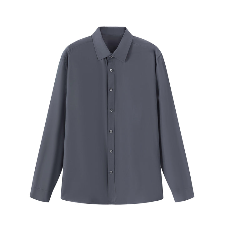 Damen elegantes Langarmhemd aus hochwertigem Stoff mit schmalem Schnitt Drune