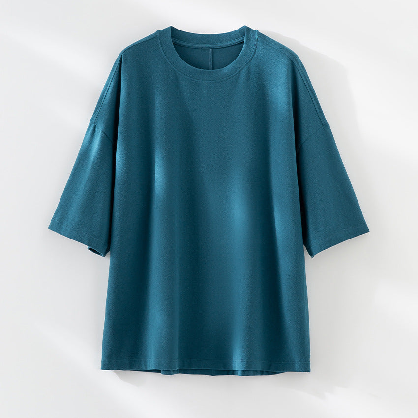 Herren Oversized T-Shirt aus hochwertigem Baumwollmix mit überschnittener Schulter und lockerem Fall Drune