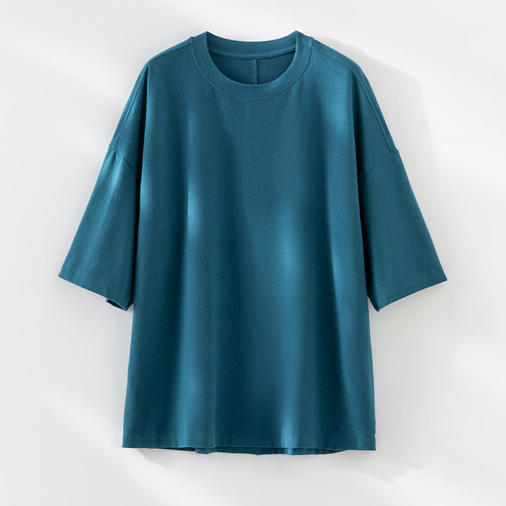 Herren Oversized T-Shirt aus hochwertigem Baumwollmix mit überschnittener Schulter und lockerem Fall Drune