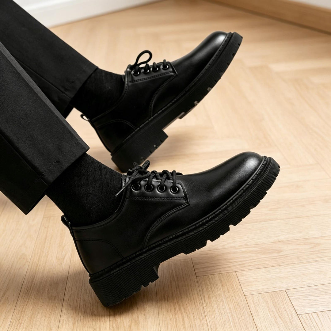 Herren Glänzende Lederschuhe Drune