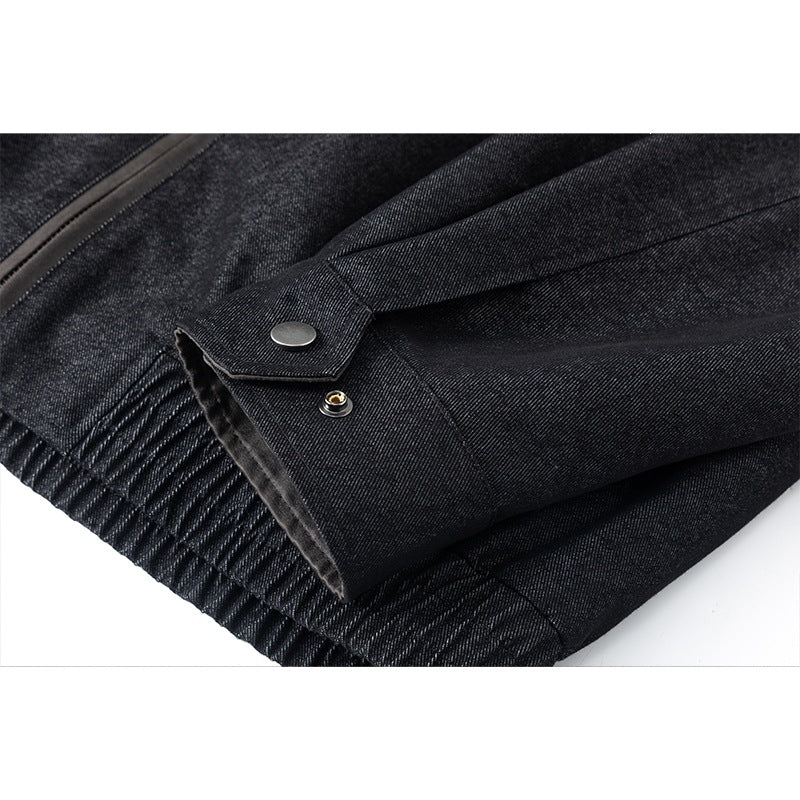 Herren Oversize-Übergangsjacke aus Wollmix mit Hemdkragen, Brust‑Zipper & elastischem Saum Drune