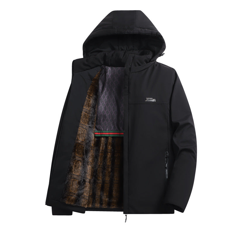 Herren Technische Winterjacke mit Kunstfellfutter Drune