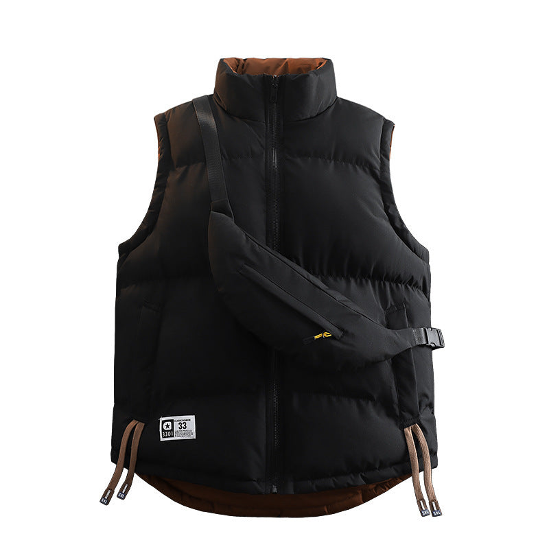 Damen Moderne gesteppte Outdoor-Weste mit integriertem Gürteltaschen‑System und hohem Stehkragen Drune