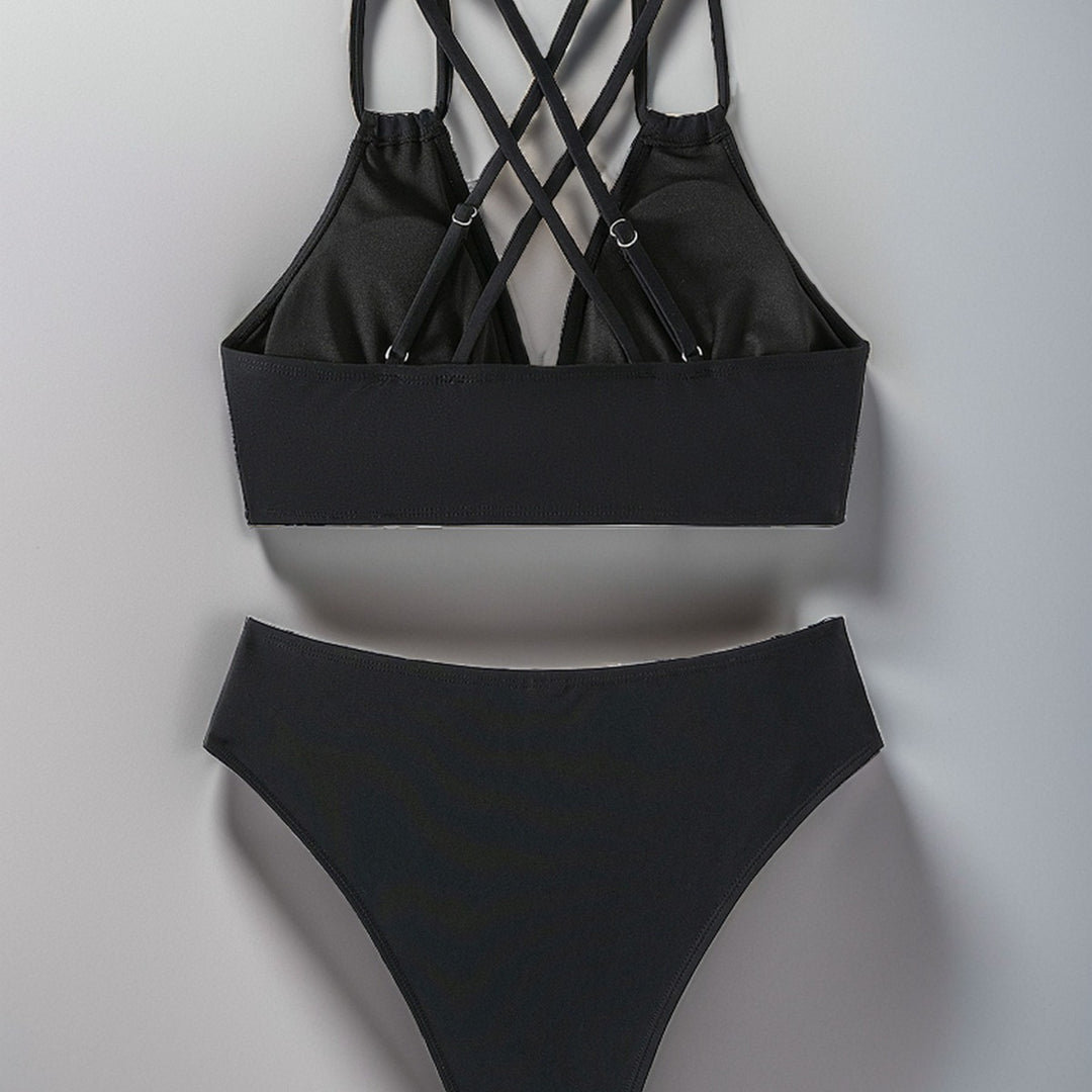 Damen Triangel-Bikini mit geflochtenen Trägern und hohem Schnitt Drune