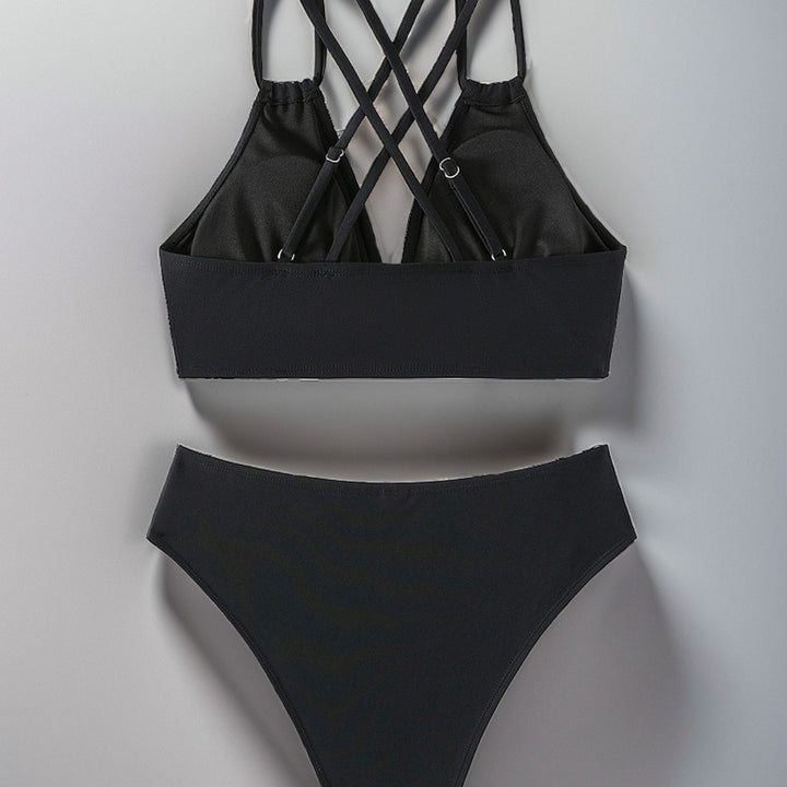 Damen Triangel-Bikini mit geflochtenen Trägern und hohem Schnitt Drune