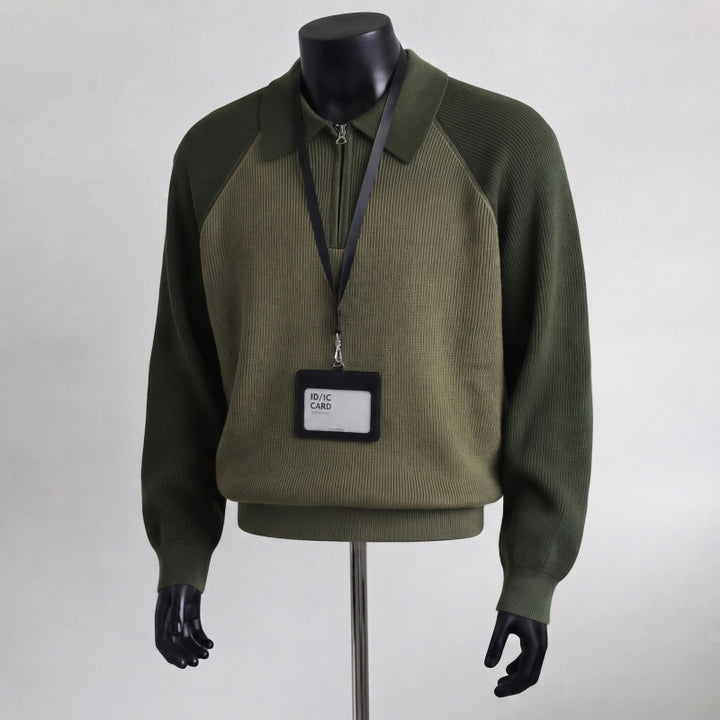 Herren Sportlicher Pullover mit Kragen Drune