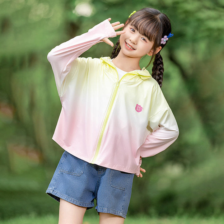Damen nan leichte Kinder-Sonnenschutzjacke mit Kapuze Drune