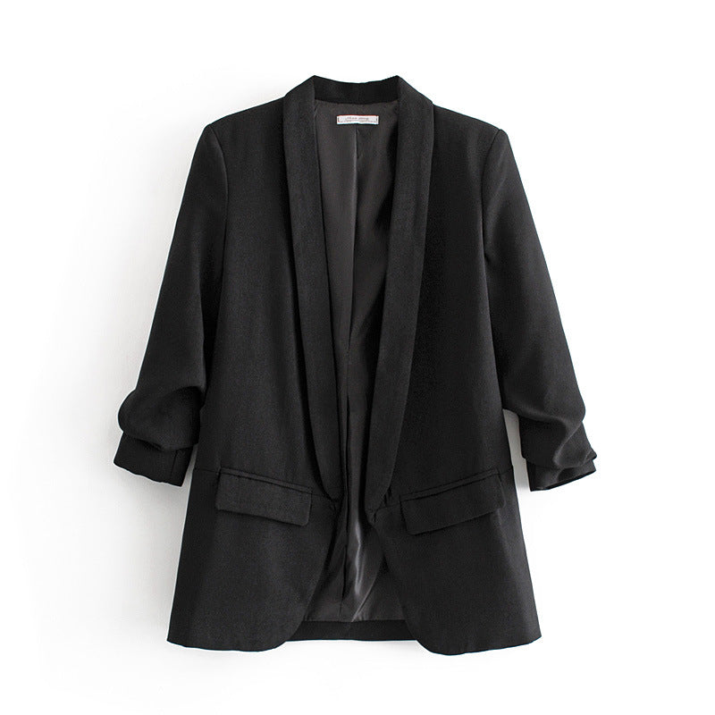 Damen nan taillierter Blazer mit Schalkragen und dreiviertelärmeln Drune