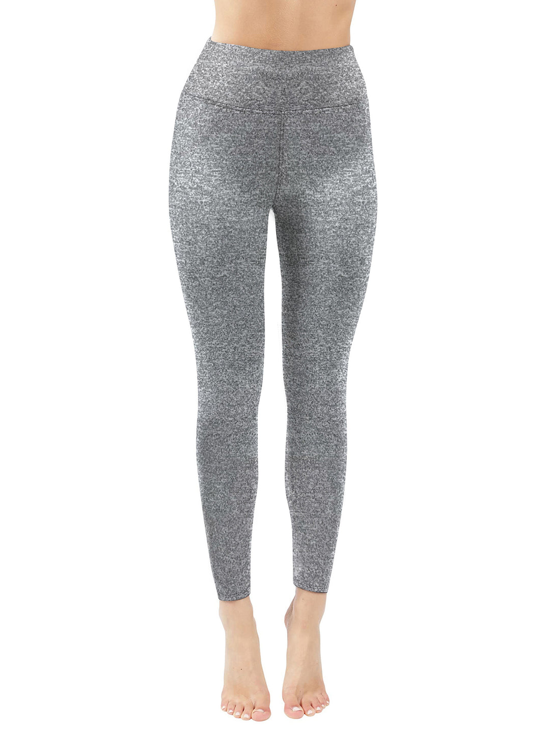Damen Figurformende High‑Waist Leggings aus meliertem Power‑Stretch mit breitem Komfortbund Drune